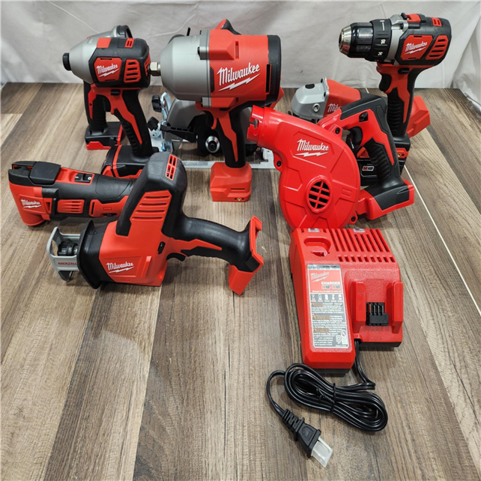 AS-IS- Milwaukee M18 18-Volt Lithium-Ion Cordless 9-Tool Combo Kit with 2-Batteries  Charger and Tool Bag