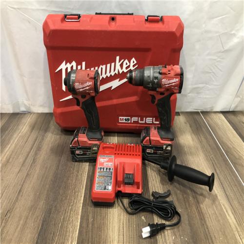 AS-IS Milwaukee FUEL 18V Lithium-Ion Brushless Cordless Hammer Drill and Impact Driver Combo Kit