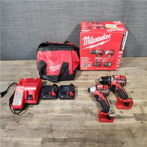 HOUSTON LOCATION - AS-IS Milwaukee 18V Cordless Brushed 2-Tool Drill/Driver and Impact Driver Kit