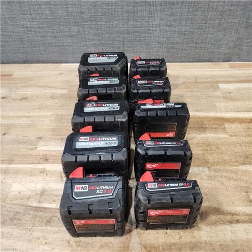 HOUSTON LOCATION - AS-IS MILWAUKEE BATTERY PACK QTY - 10