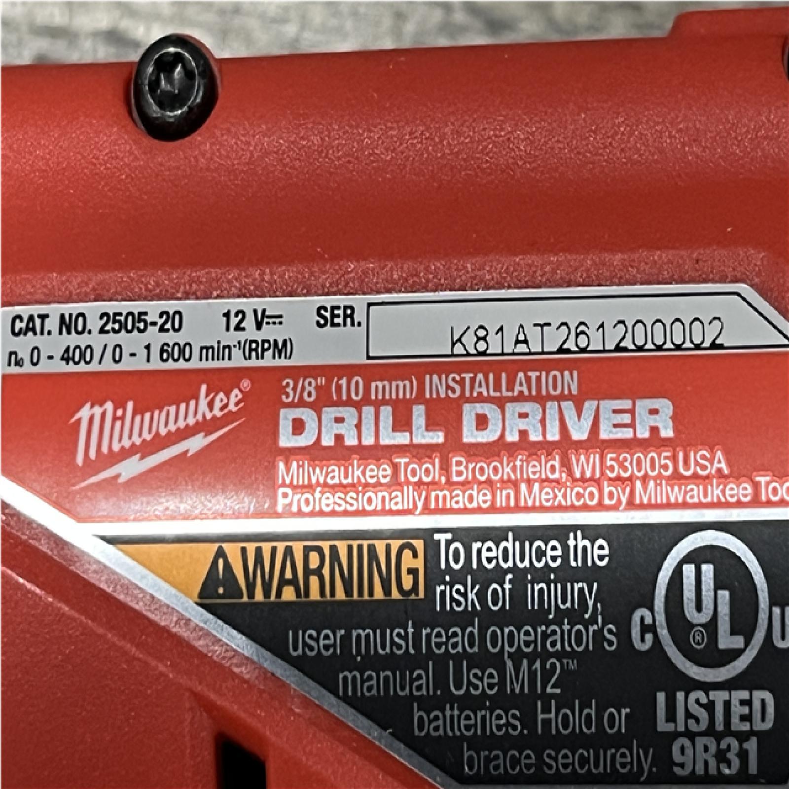 AS-IS Milwaukee FUEL 12V Lithium-Ion Brushless Cordless 4-in-1 Installation 3/8 in. Drill Driver with 4 Tool Head (Tool-Only)