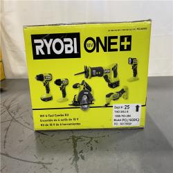 NEW! - RYOBI ONE+ 18V Cordless 6-Tool Combo Kit with 1.5 Ah Battery  4.0 Ah Battery  and Charger