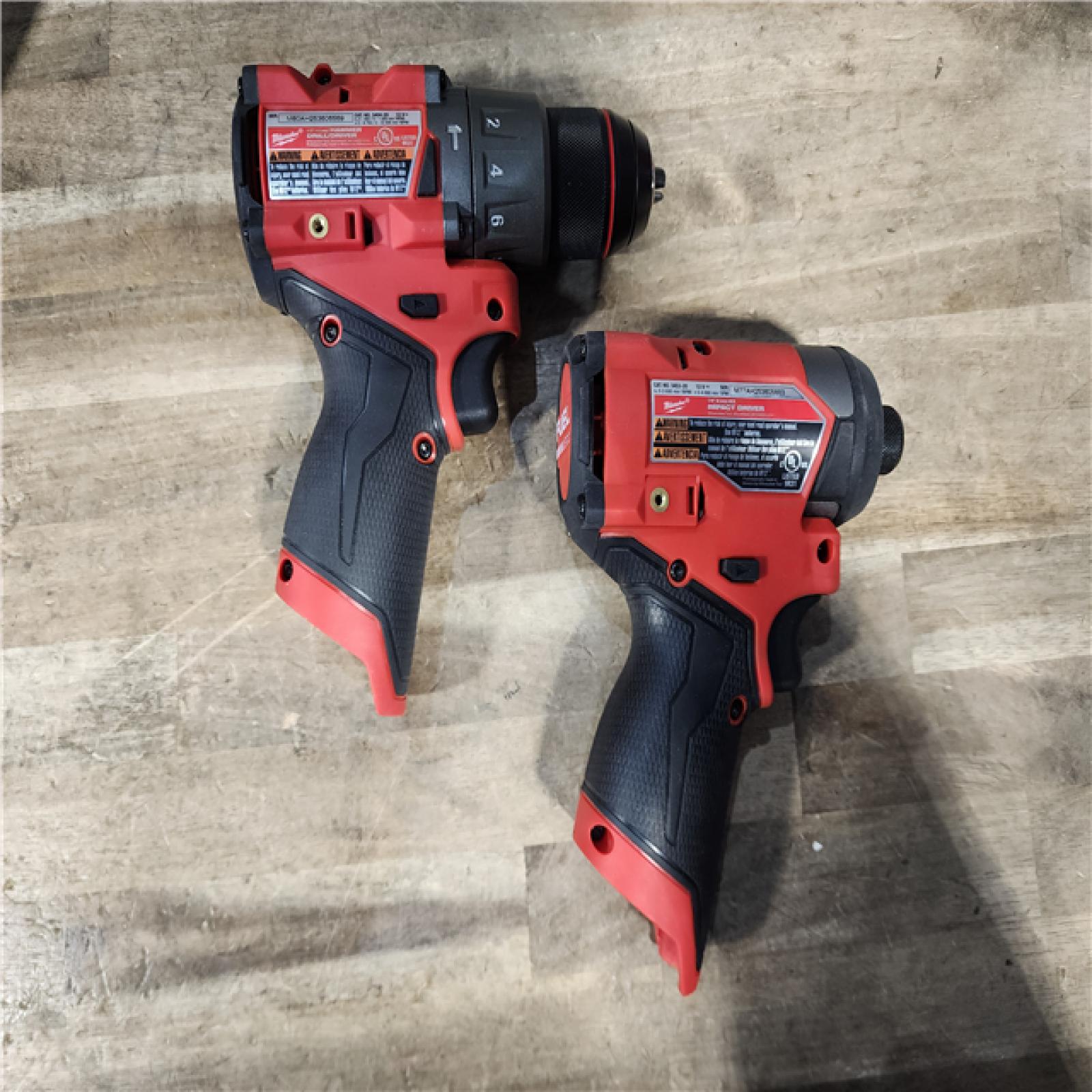 HOUSTON LOCATION - AS-IS Milwaukee FUEL 12-Volt Lithium-Ion Brushless Cordless Hammer Drill and Impact Driver Combo Kit