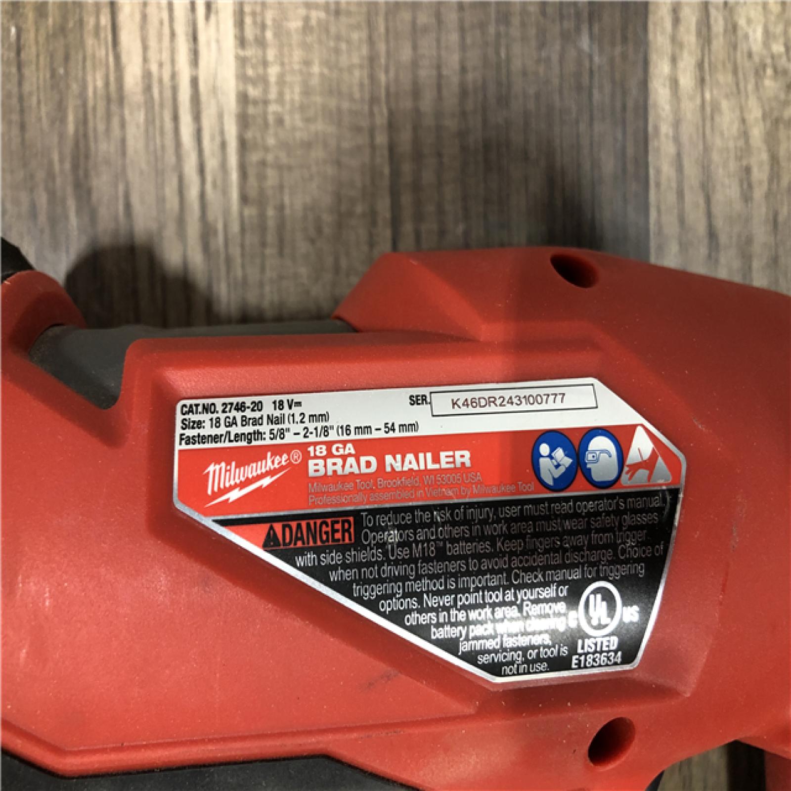AS-IS Milwaukee FUEL 18-Volt Lithium-Ion Brushless Cordless Gen II 18-Gauge Brad Nailer (Tool-Only)