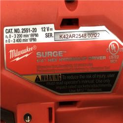 AS-IS Milwaukee FUEL SURGE 12V Lithium-Ion Brushless Cordless 1/4 in. Hex Impact Driver Compact Kit