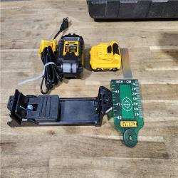 HOUSTON LOCATION - AS-IS DEWALT 12V MAX Lithium-Ion 100 Ft. Green Self-Leveling 3-Beam 360 Degree Laser Level with 2.0Ah Battery, Charger and Case