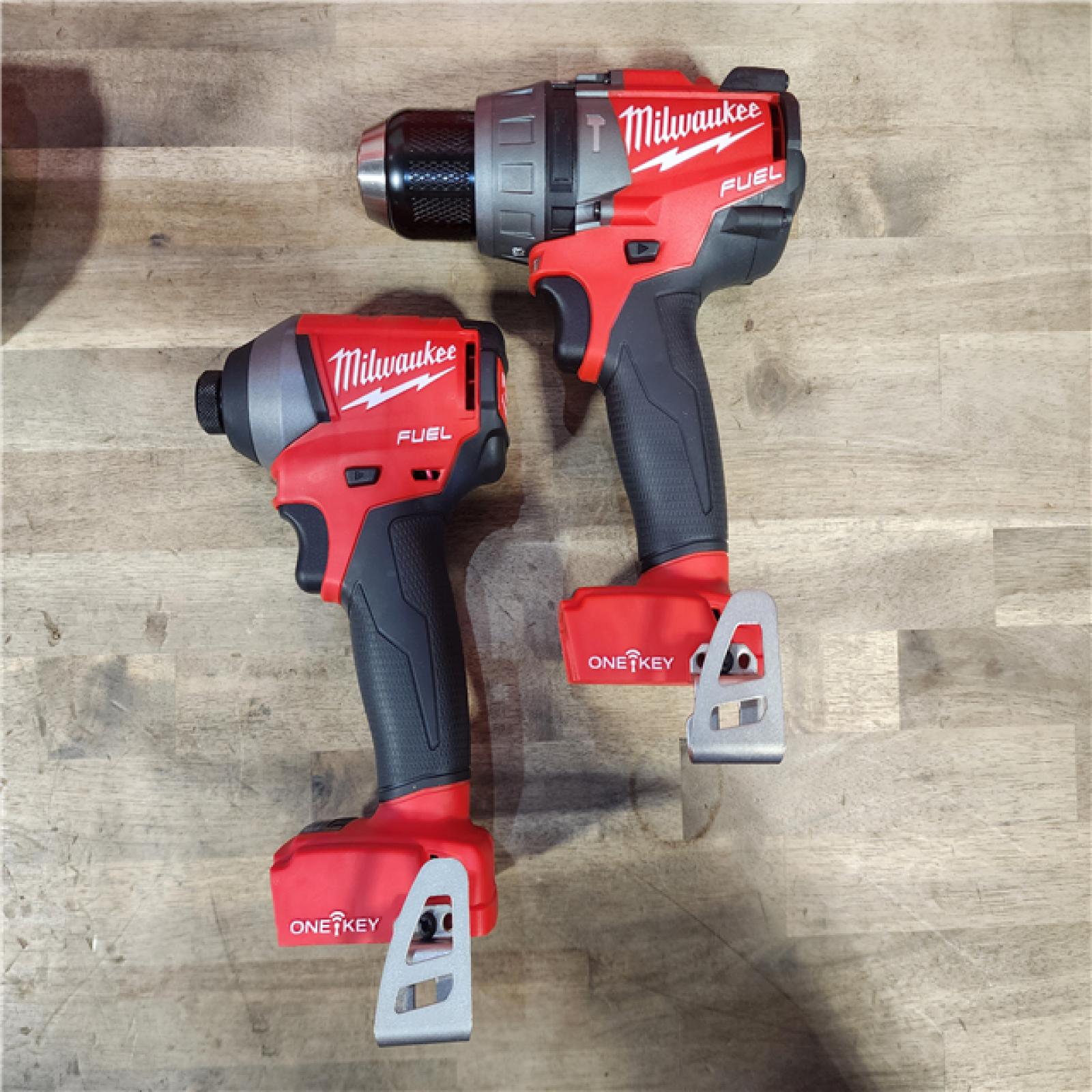 HOUSTON LOCATION - AS-IS (APPEARS LIKE NEW) Milwaukee M18 FUEL ONE-KEY 18-Volt Lithium-Ion Brushless Cordless Hammer Drill/Impact Driver Combo Kit w/(2) 5.0Ah Batteries, Case