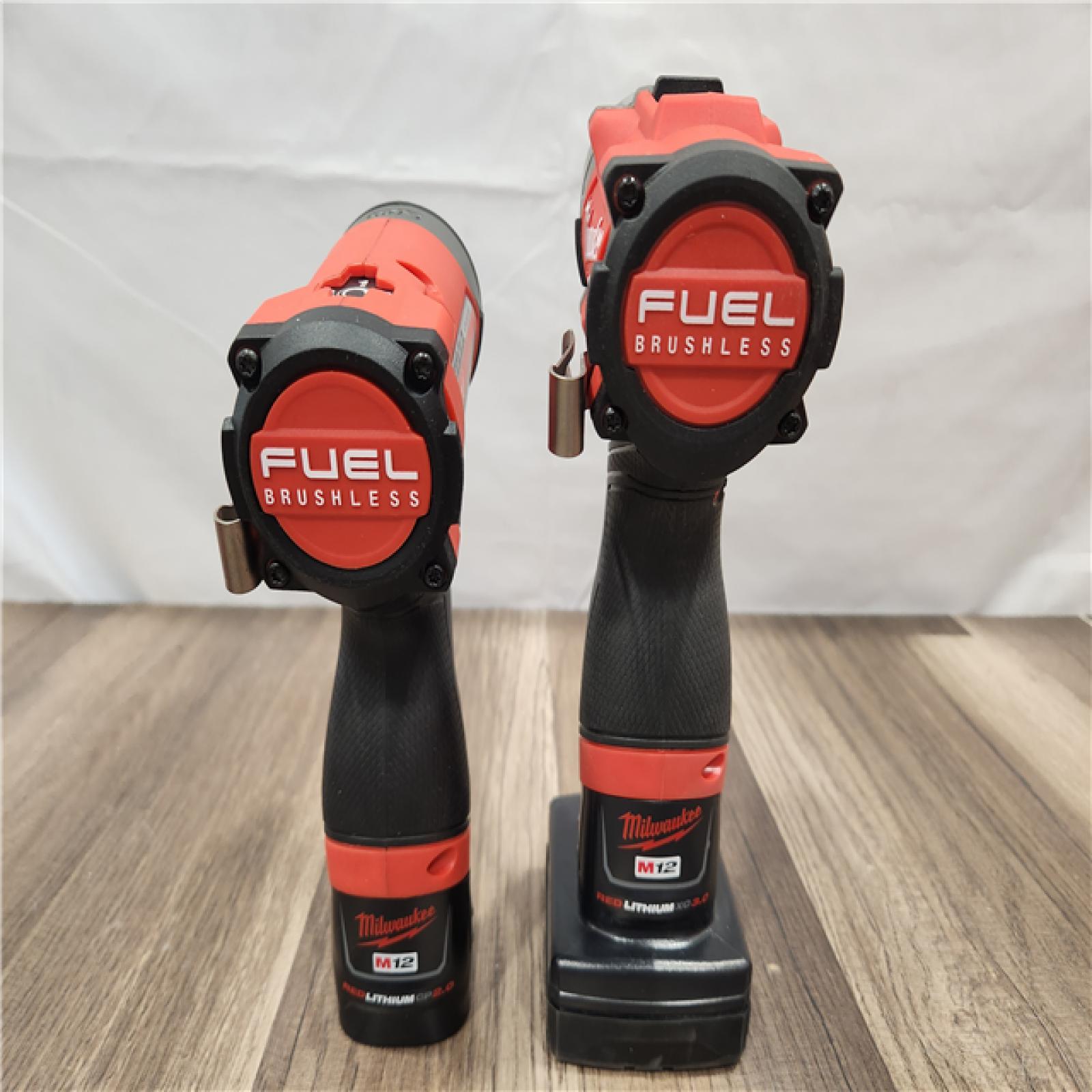 AS-IS- Milwaukee 12V Brushless Hammer Drill and Impact Driver Combo Kit