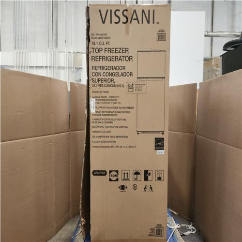 Phoenix NEW  Vissani 18.1 cu. ft. Top Freezer Refrigerator in Fingerprint Resistant Stainless Steel Look, Garage Ready
