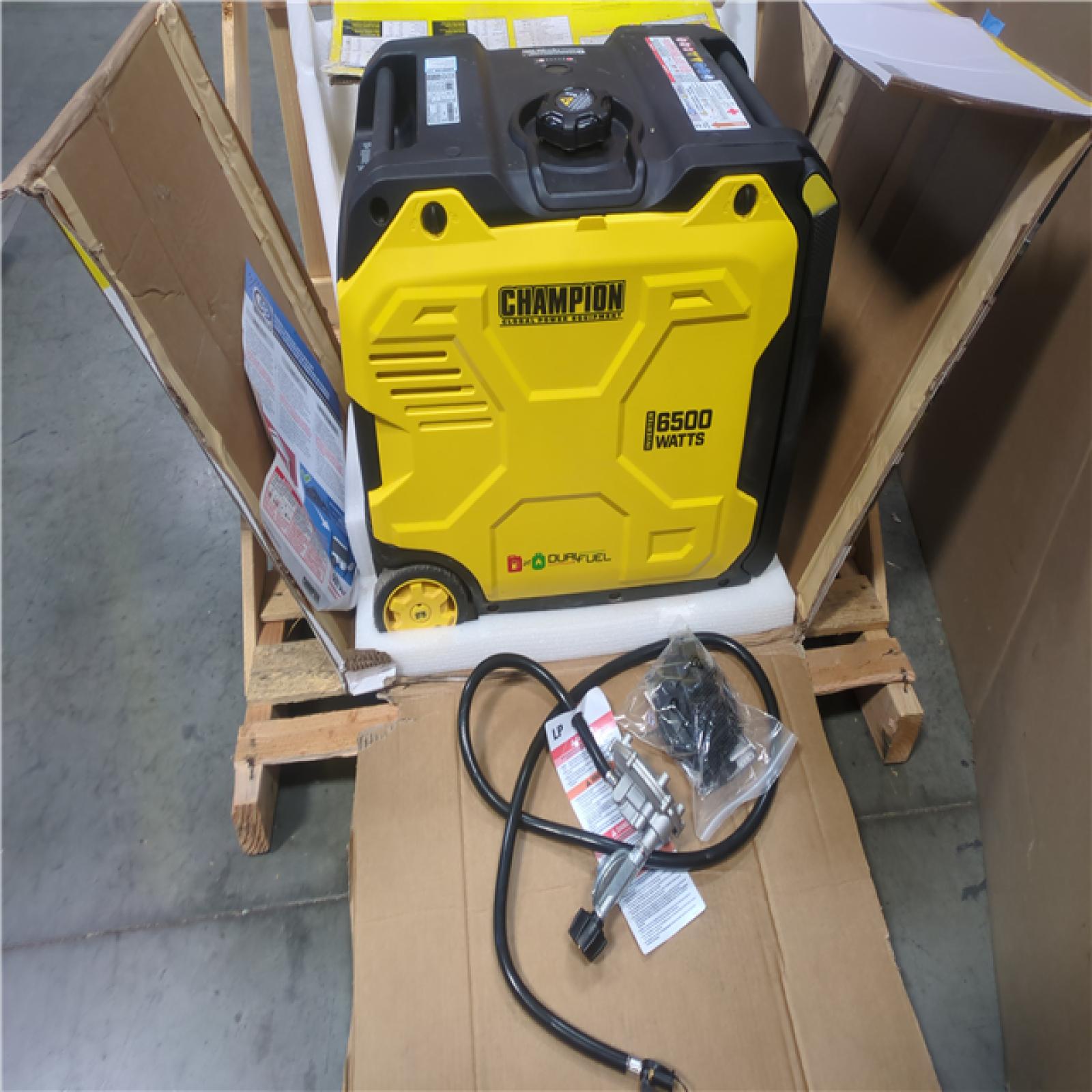 CALIFORNIA AS-IS CHAMPION PORTABLE POWER GENERATOR w/RYOBI LAWNMOWER