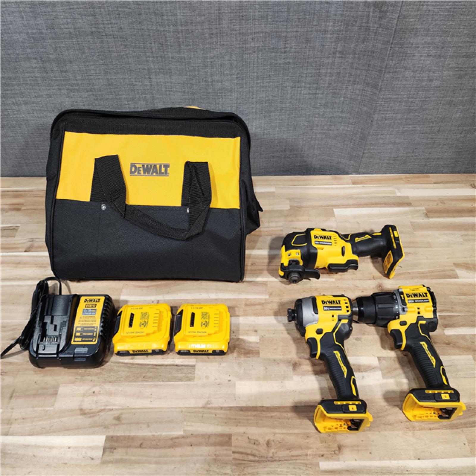 HOUSTON LOCATION - AS-IS DEWALT ATOMIC 20-Volt Lithium-Ion Cordless Brushless (3-Tool) Combo Kit