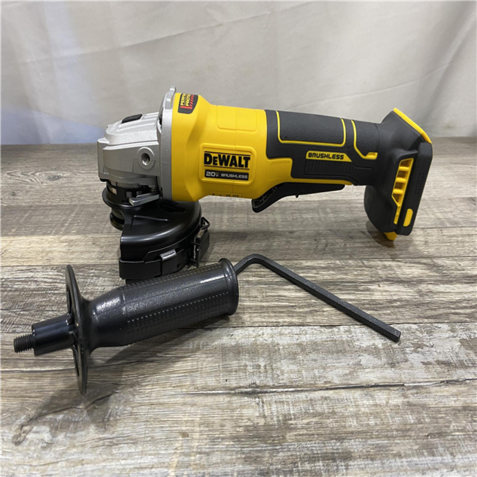 AS-IS DEWALT 20V MAX Cordless Brushless 4-1/2 in. Angle Grinder with Paddle Switch (Tool Only)