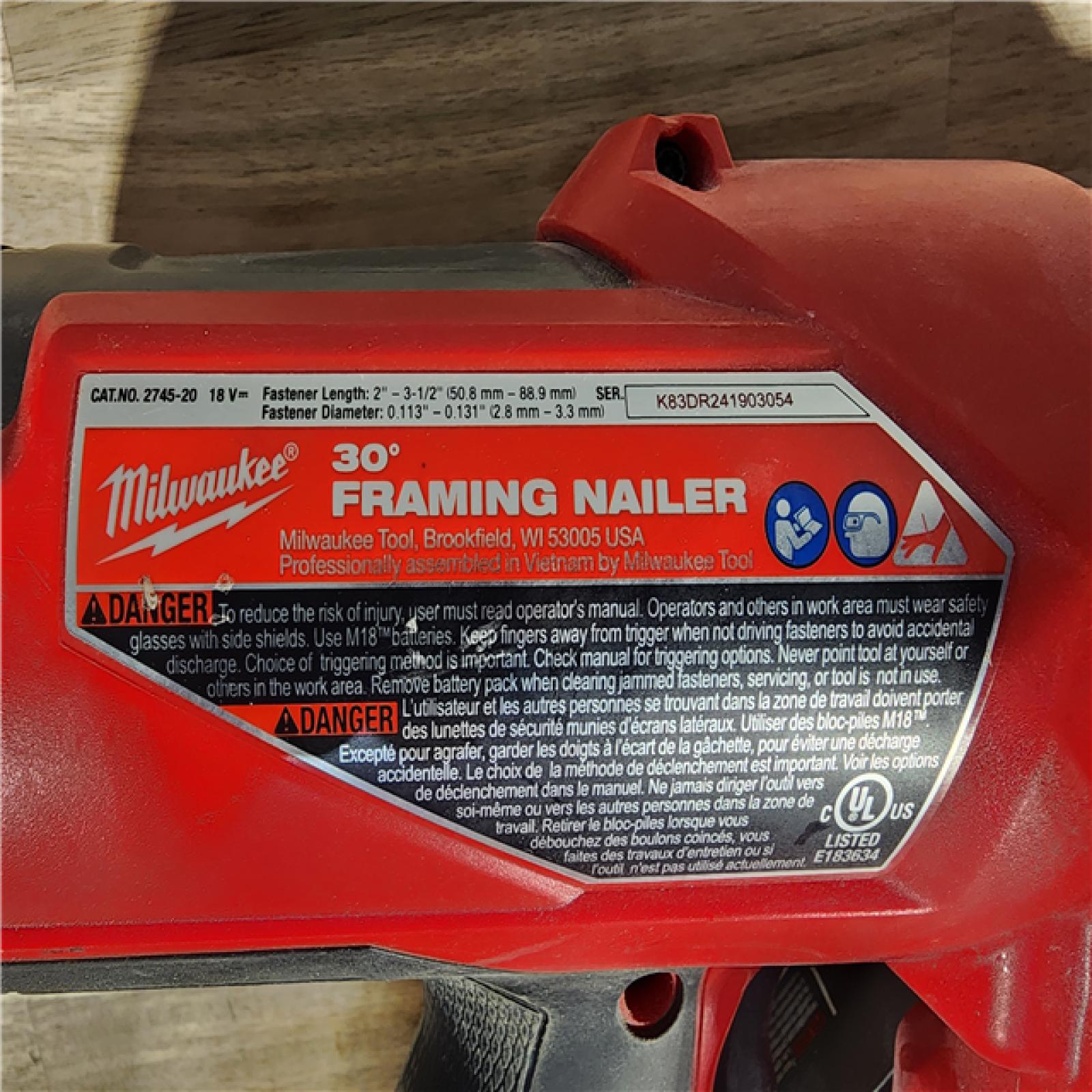 HOUSTON LOCATION - AS-IS M18 FUEL 3-1/2 in. 18-Volt 30-Degree Lithium-Ion Brushless Cordless Framing Nailer (Tool-Only)