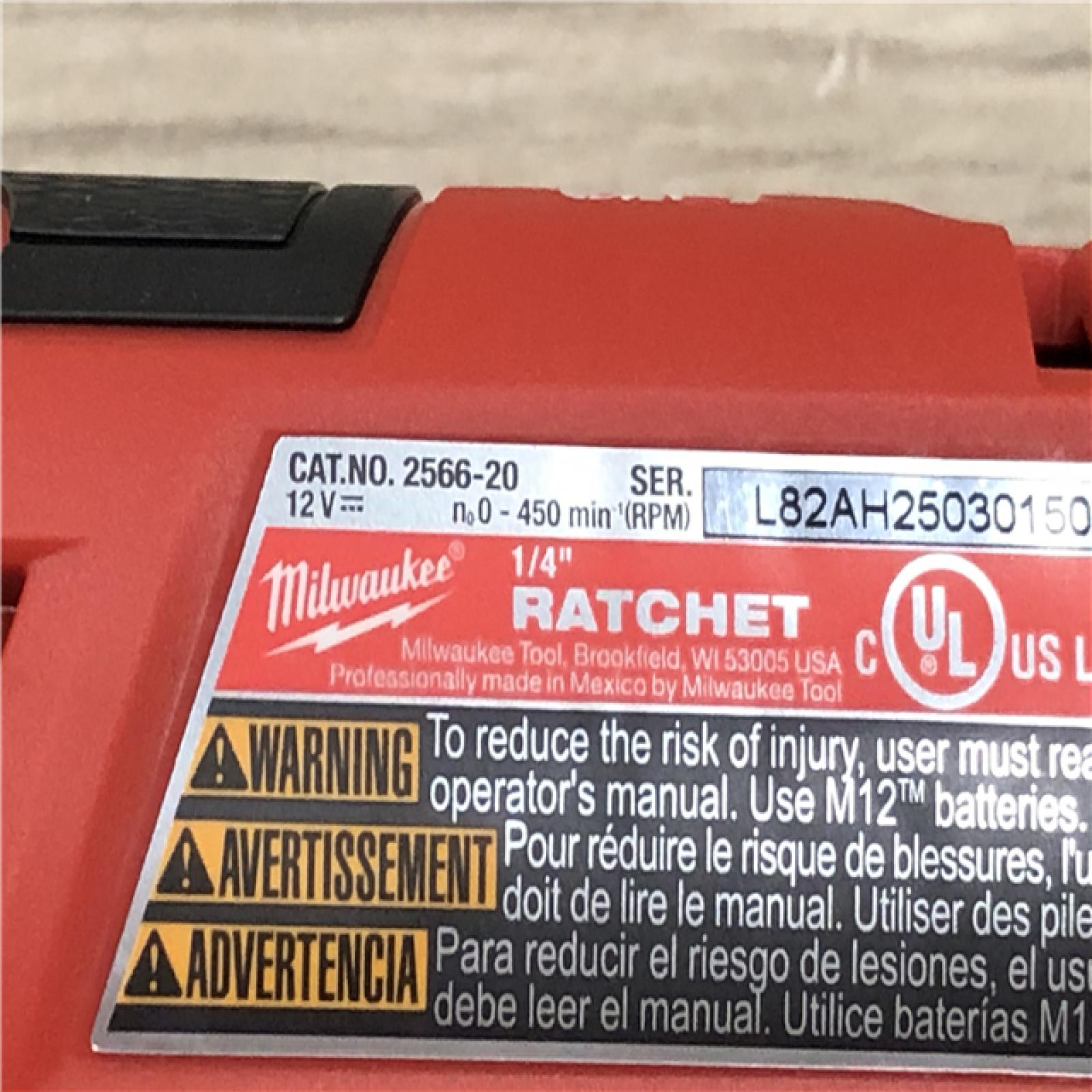 AS-IS Milwaukee 2566-20 M12 FUEL Lithium-Ion 1/4 in. Cordless High Speed Ratchet (Tool Only)