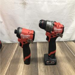 AS-IS Milwaukee FUEL 12-Volt Lithium-Ion Brushless Cordless Hammer Drill and Impact Driver Combo Kit