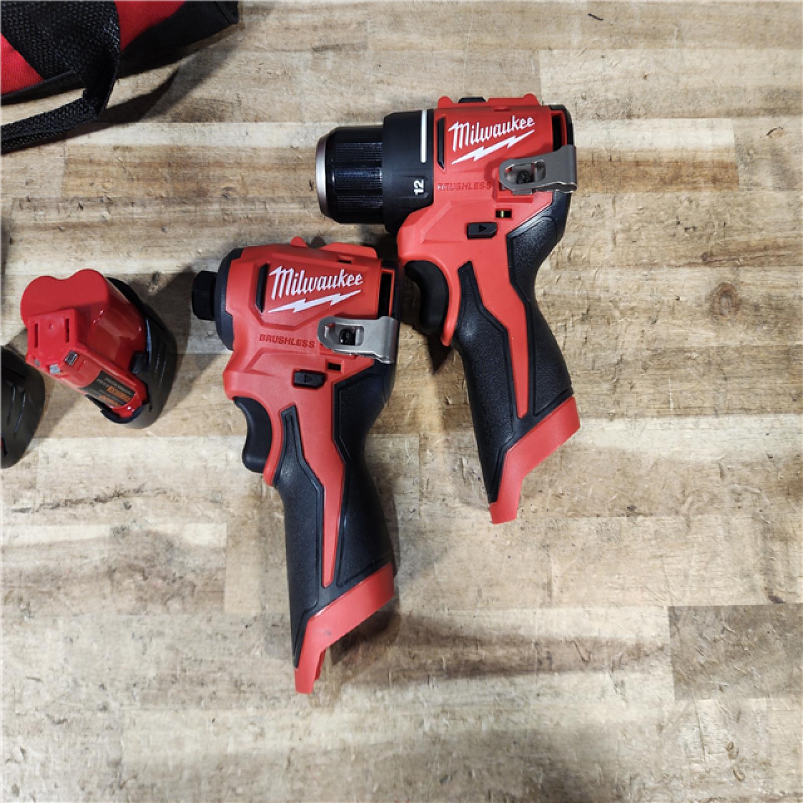 HOUSTON LOCATION - AS - IS Milwaukee 12-Volt Lithium-Ion Brushless Cordless Subcompact Drill and Impact Driver Combo Kit