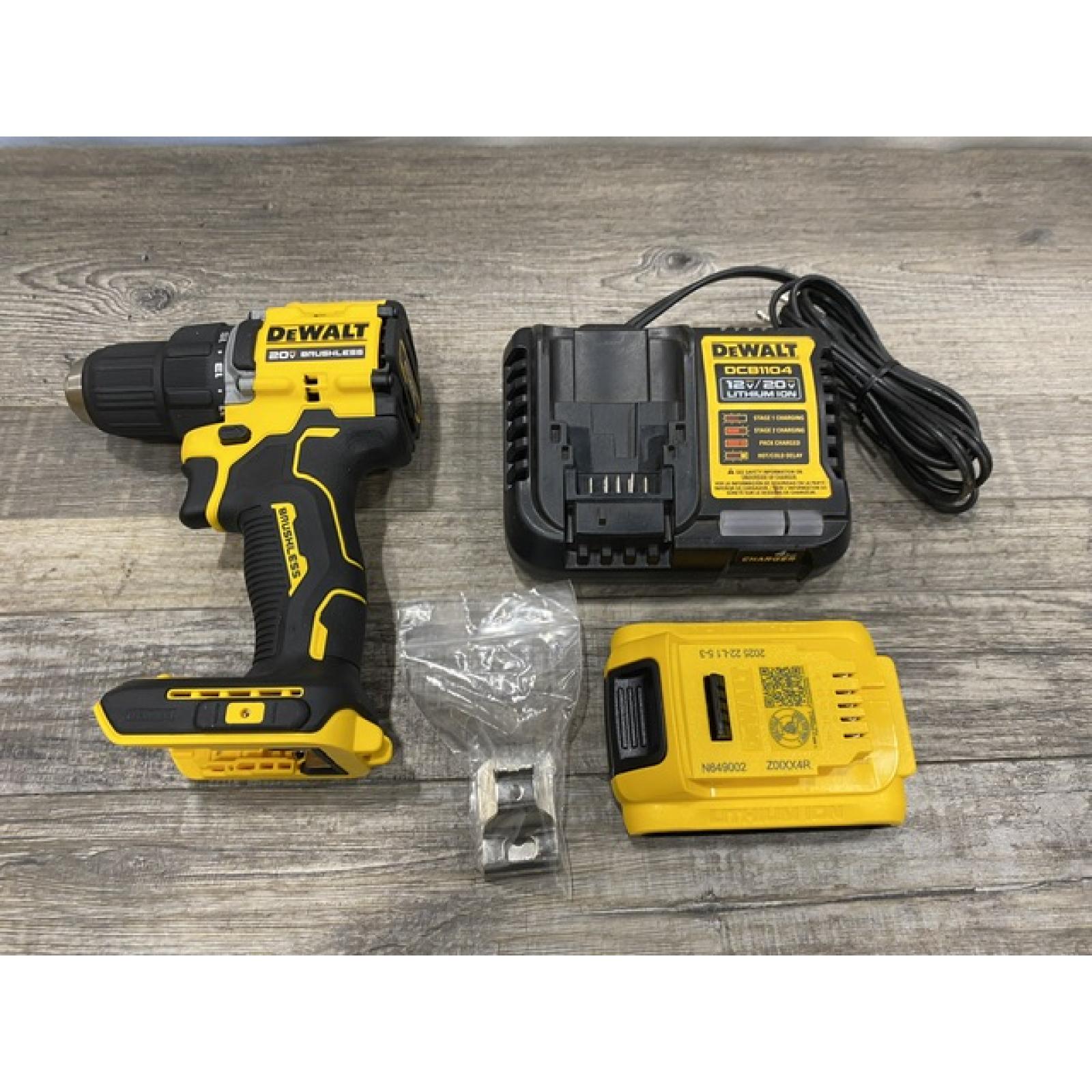 AS-IS DEWALT Atomic 20V Lithium-Ion Cordless Compact 1/2 in. Drill/Driver Kit
