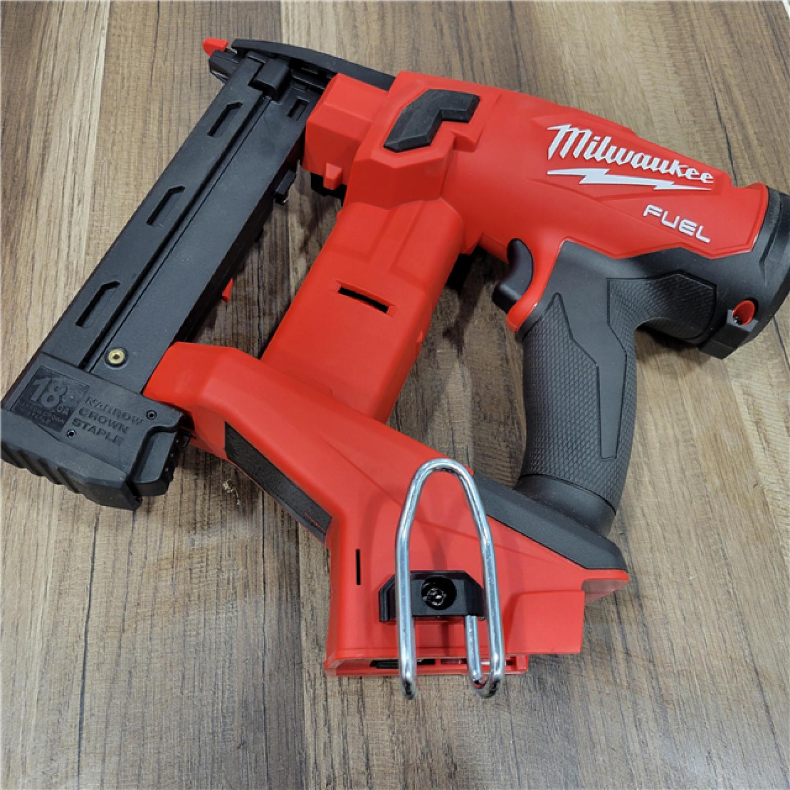 AS-IS MILWAUKEE FUEL 18-Volt Lithium-Ion Brushless Cordless 18-Gauge 1/4 in. Narrow Crown Stapler (Tool-Only)