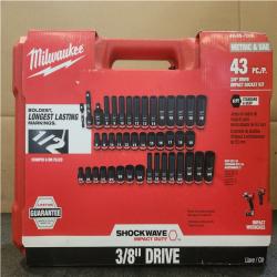 Phoenix SEALED Milwaukee SHOCKWAVE 3/8 in. Drive SAE and Metric 6 Point Impact Socket Set (43-Piece)