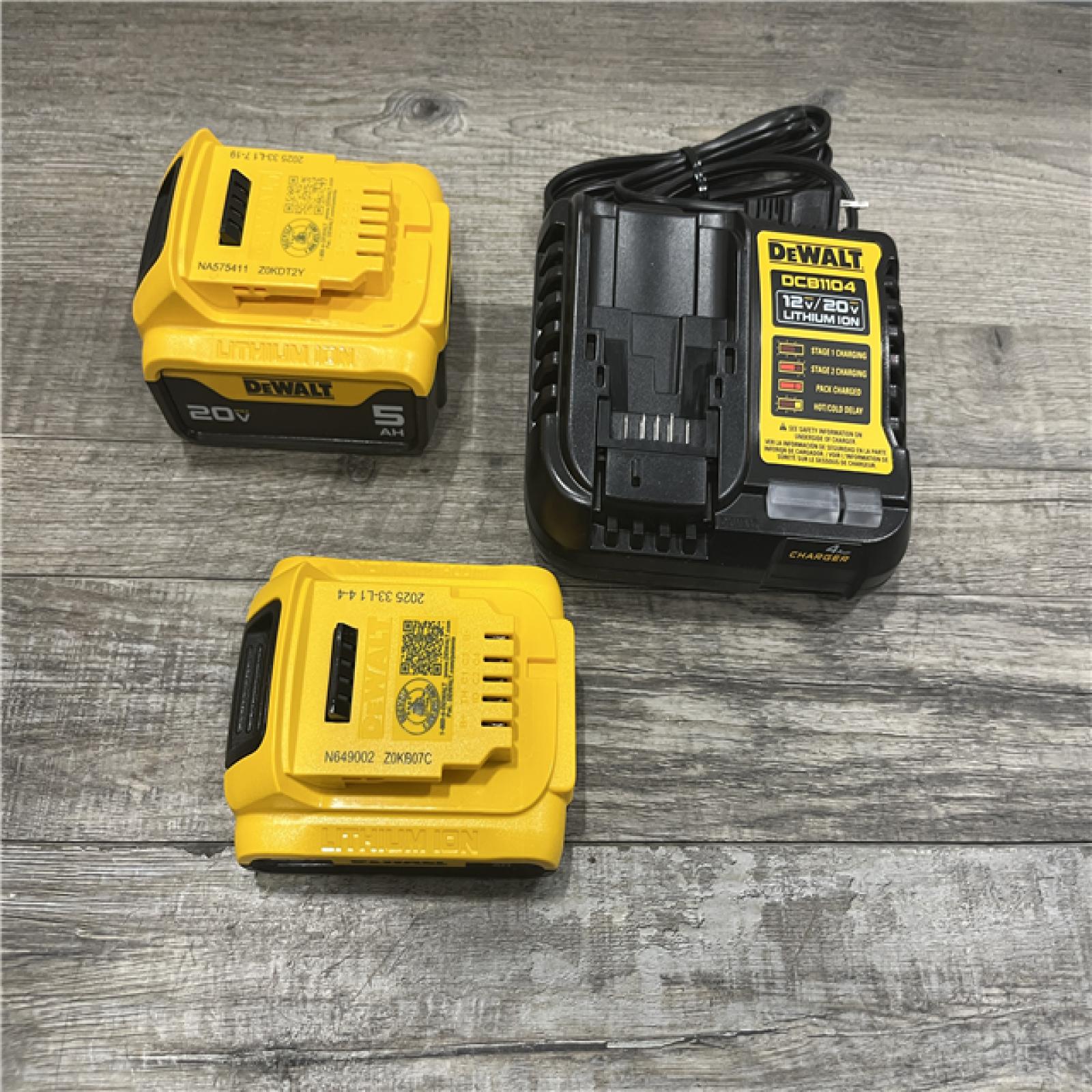 AS-IS DEWALT 20V MAX Lithium-Ion Battery Kit with 5.0Ah and 2.0Ah Battery and Charger