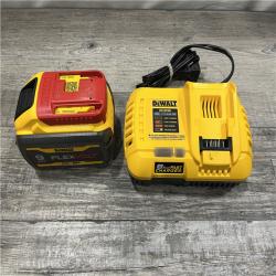 AS-IS DEWALT 20V/60V MAX FLEXVOLT Lithium-Ion 9.0Ah Battery and Charger Starter Kit
