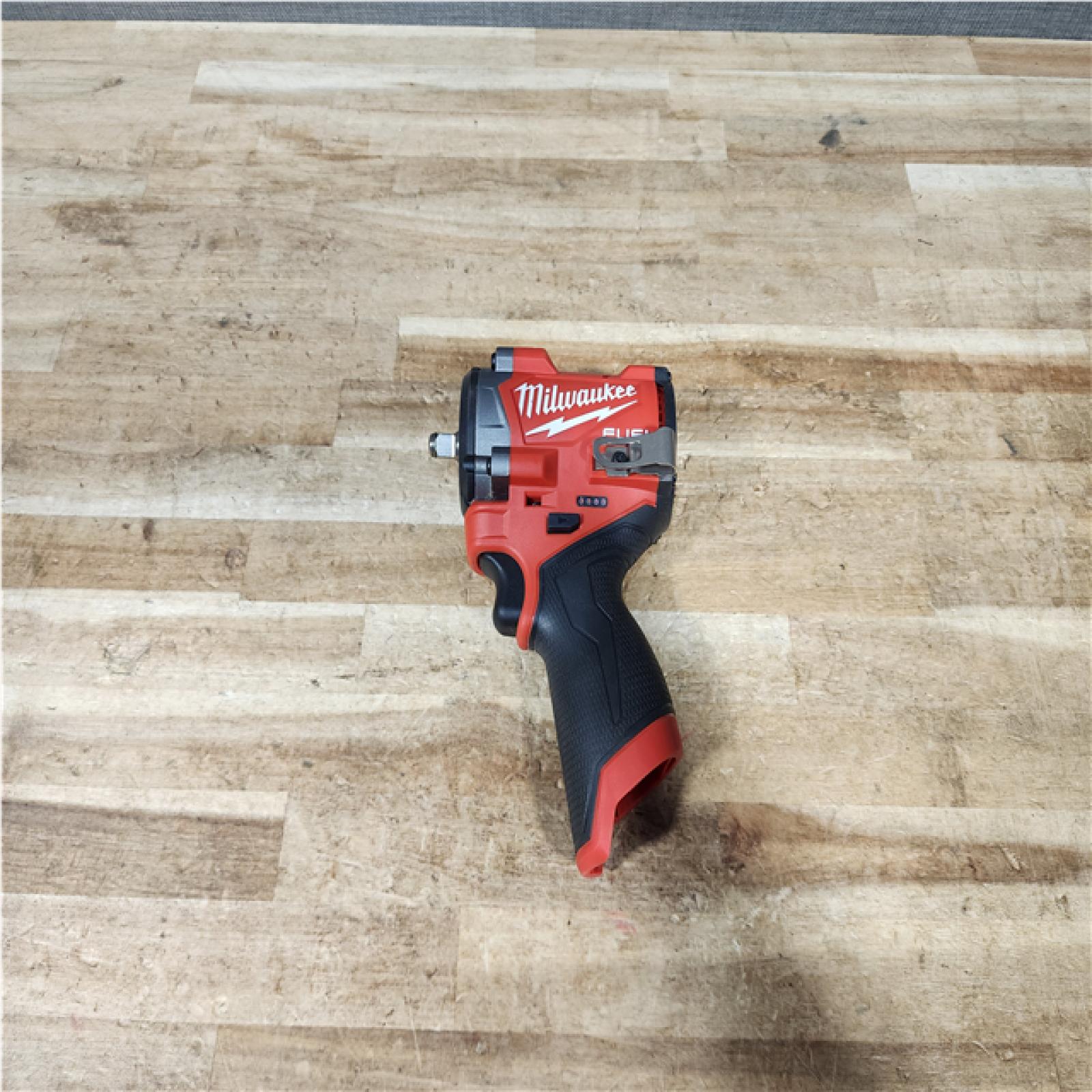 Houston Location AS-IS Milwaukee FUEL 12V Lithium-Ion Brushless Cordless Stubby 3/8 in. Impact Wrench (Tool-Only)