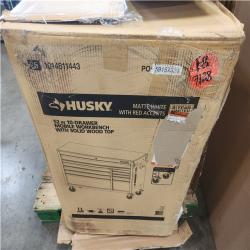 Phoenix NEW Husky Standard-Duty 52 in. W 10-Drawer Matte White w/ Carbon Fiber Trim Mobile Workbench Cabinet and Solid Wood Top