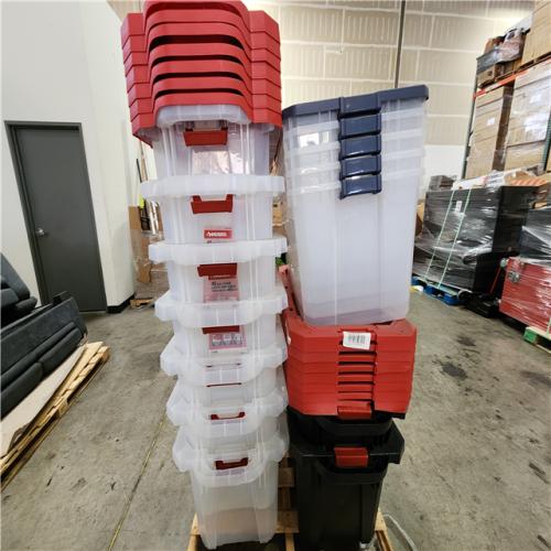Phoenix AS-IS Mixed Plastic Storage Totes Pallet (14 Totes)
