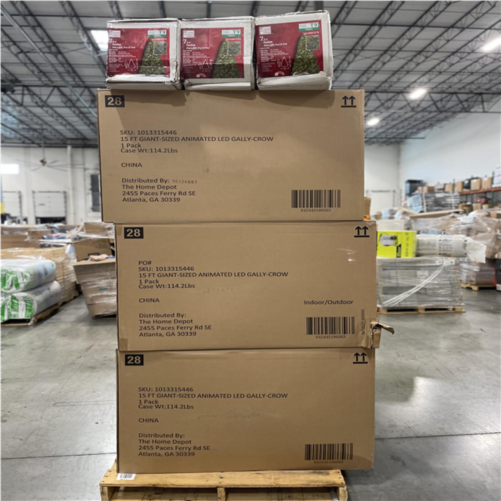 DALLAS LOCATION- AS-IS  MIXED CHRISTMAS TREE & HALLOWEEN DECORATIONS PALLET