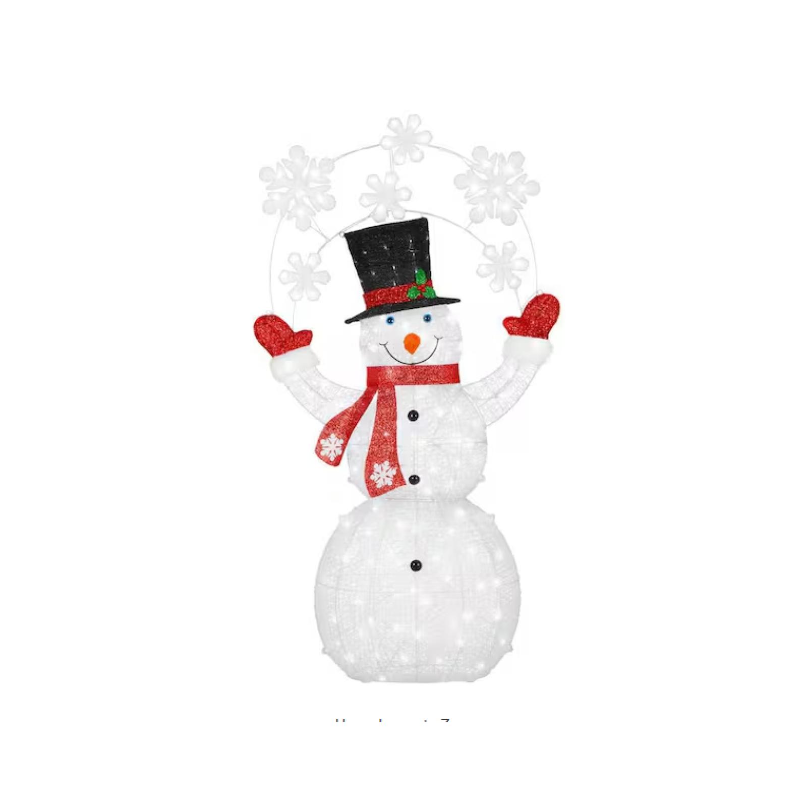 NEW! - Home Accents Holiday 6 ft. Icicle Shimmer LED Juggling Snowman Holiday Yard Decoration Y29