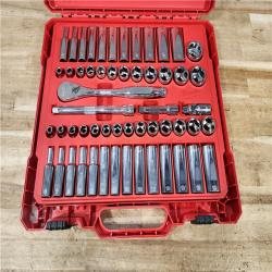 HOUSTON LOCATION - AS - IS Milwaukee 3/8 in. Drive SAE/Metric Ratchet and Socket Mechanics Tool Set (56-Piece)