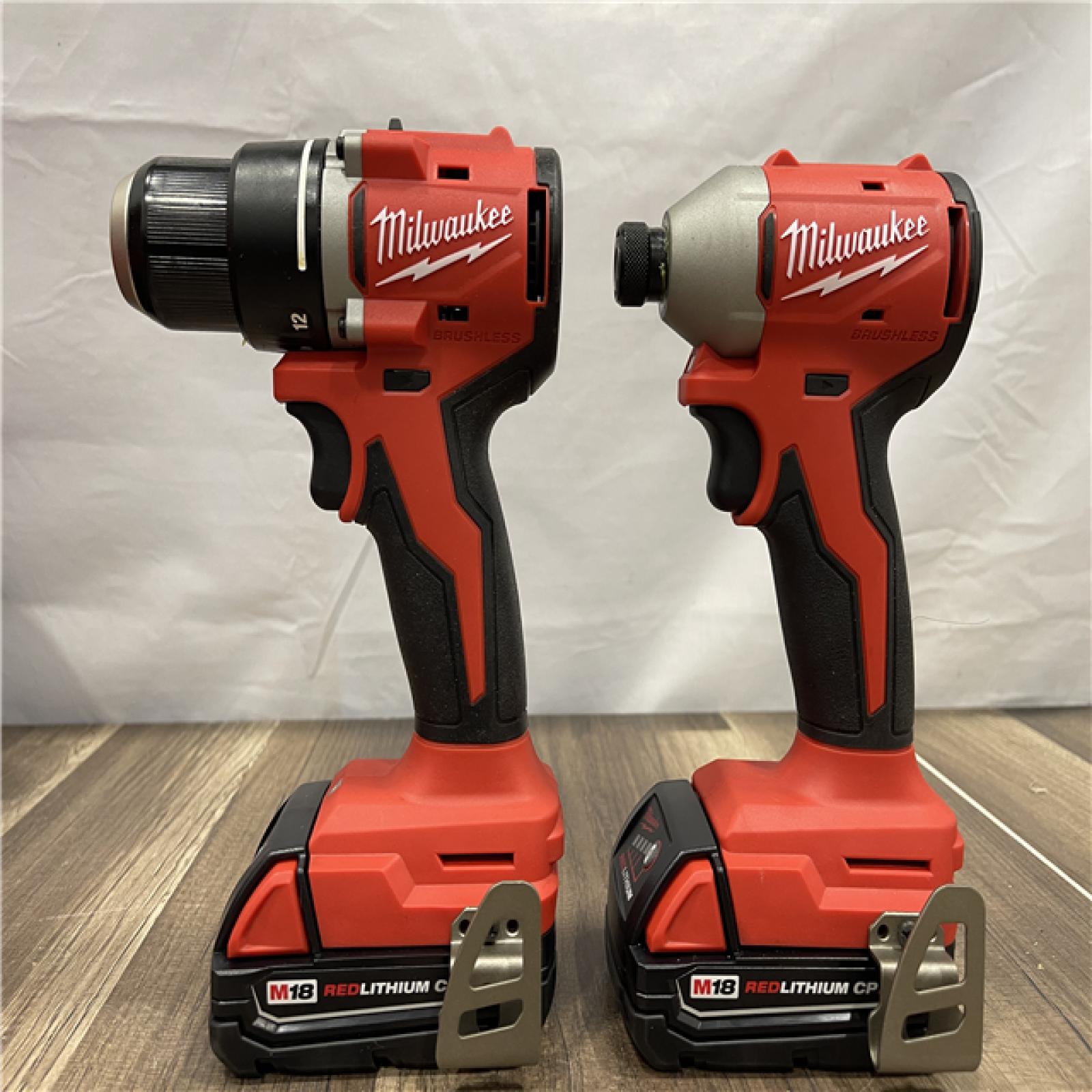 AS-IS Milwaukee 18V Lithium-Ion Brushless Cordless Compact Drill/Impact Combo Kit