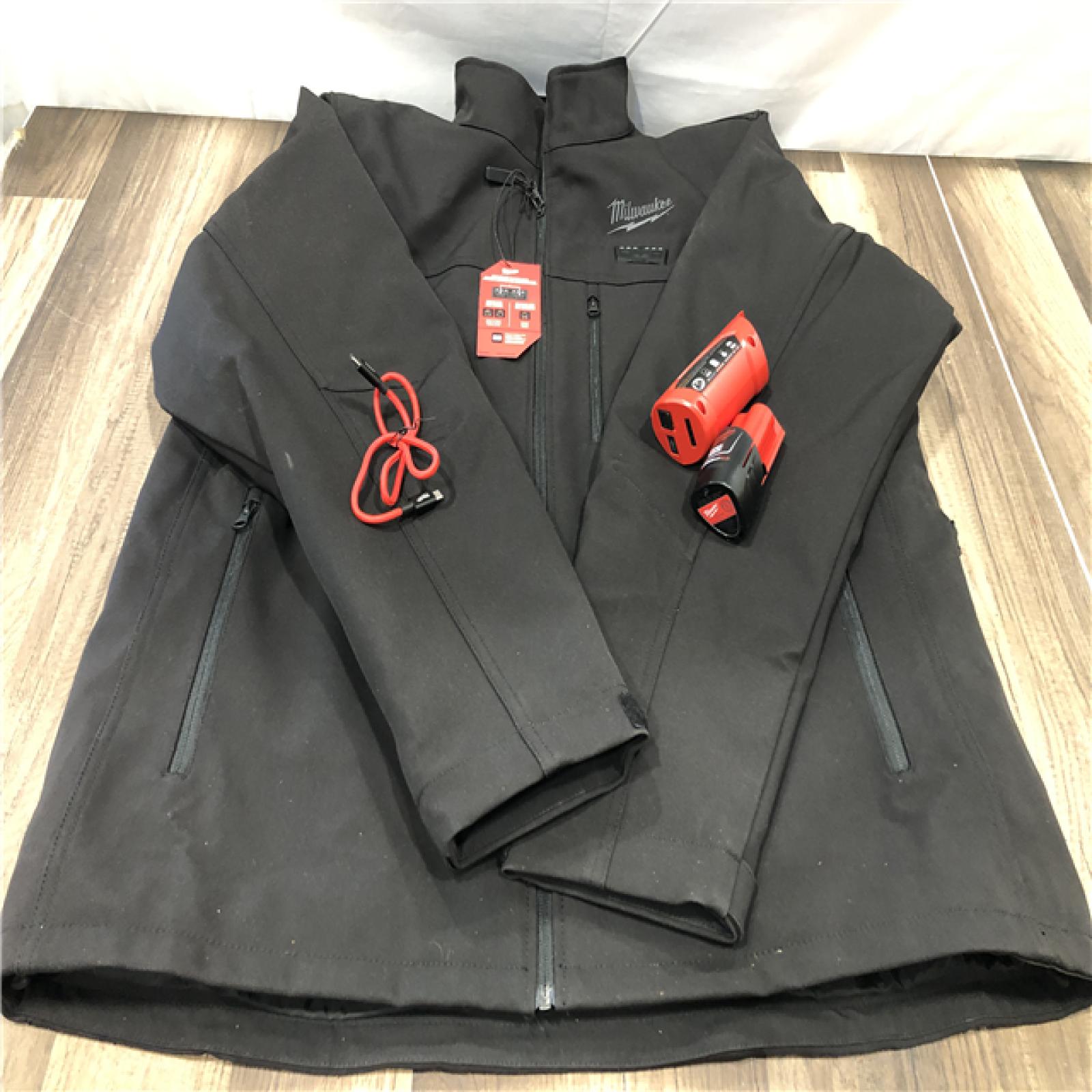 AS-IS Milwaukee Men's X-Large 12-Volt Lithium-Ion Cordless Tough Shell Black Heated Jacket with