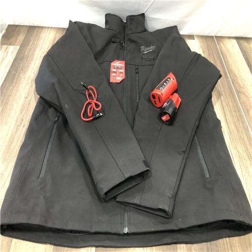 AS-IS Milwaukee Men's X-Large 12-Volt Lithium-Ion Cordless Tough Shell Black Heated Jacket with