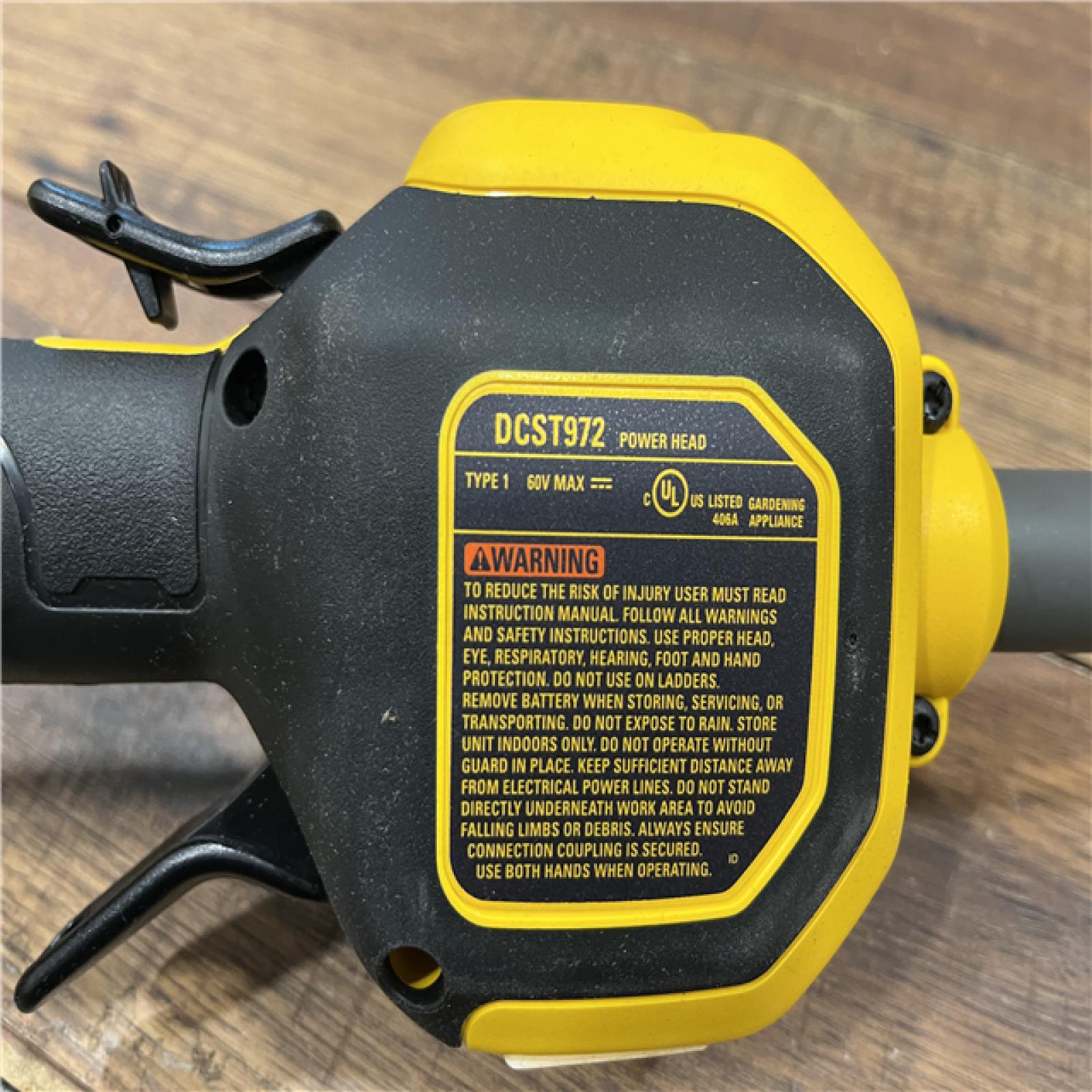 AS-IS DEWALT FLEXVOLT 60V MAX 17 in. Cordless Battery Powered Attachment Capable Trimmer Kit with (1) FLEXVOLT 3 Ah Battery & Charger