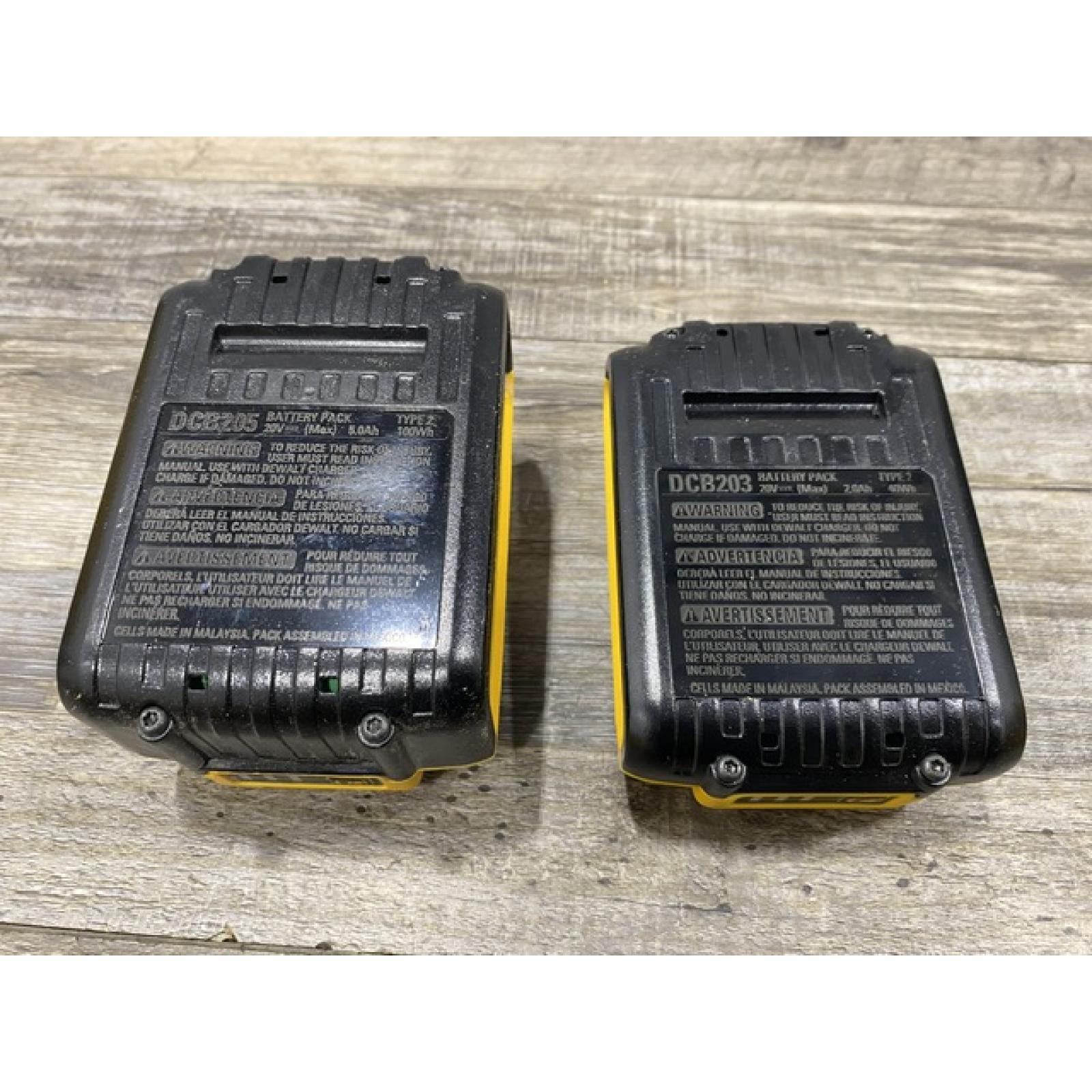 AS-IS DEWALT 20V MAX Lithium-Ion Battery Kit with 5.0Ah and 2.0Ah Battery and Charger