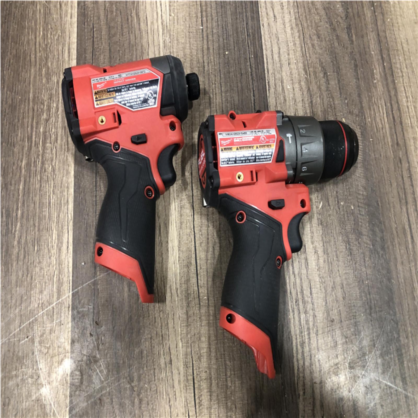 AS-IS Milwaukee FUEL 12-Volt Lithium-Ion Brushless Cordless Hammer Drill and Impact Driver Combo Kit