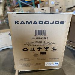 DALLAS LOCATION - Kamado Joe Big Joe III 24 in. Charcoal Grill in Red with Cart  Side Shelves  Grate Gripper  and Ash Tool