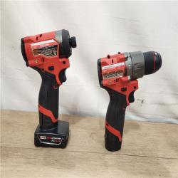 AS-IS- Milwaukee 12V Brushless Hammer Drill and Impact Driver Combo Kit