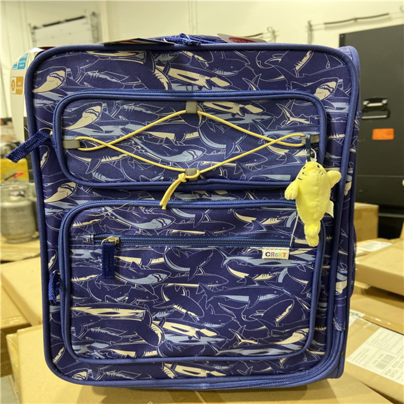 DALLAS LOCATION -BULLSEYE Crckt Kids' Softside Carry On Suitcase - Blue Shark PALLET - (28 UNITS)