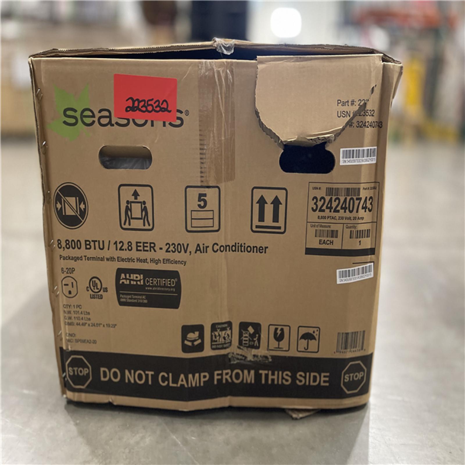 DALLAS LOCATION- Seasons 8800 BTU 12.8 EER 230V Air Conditioner