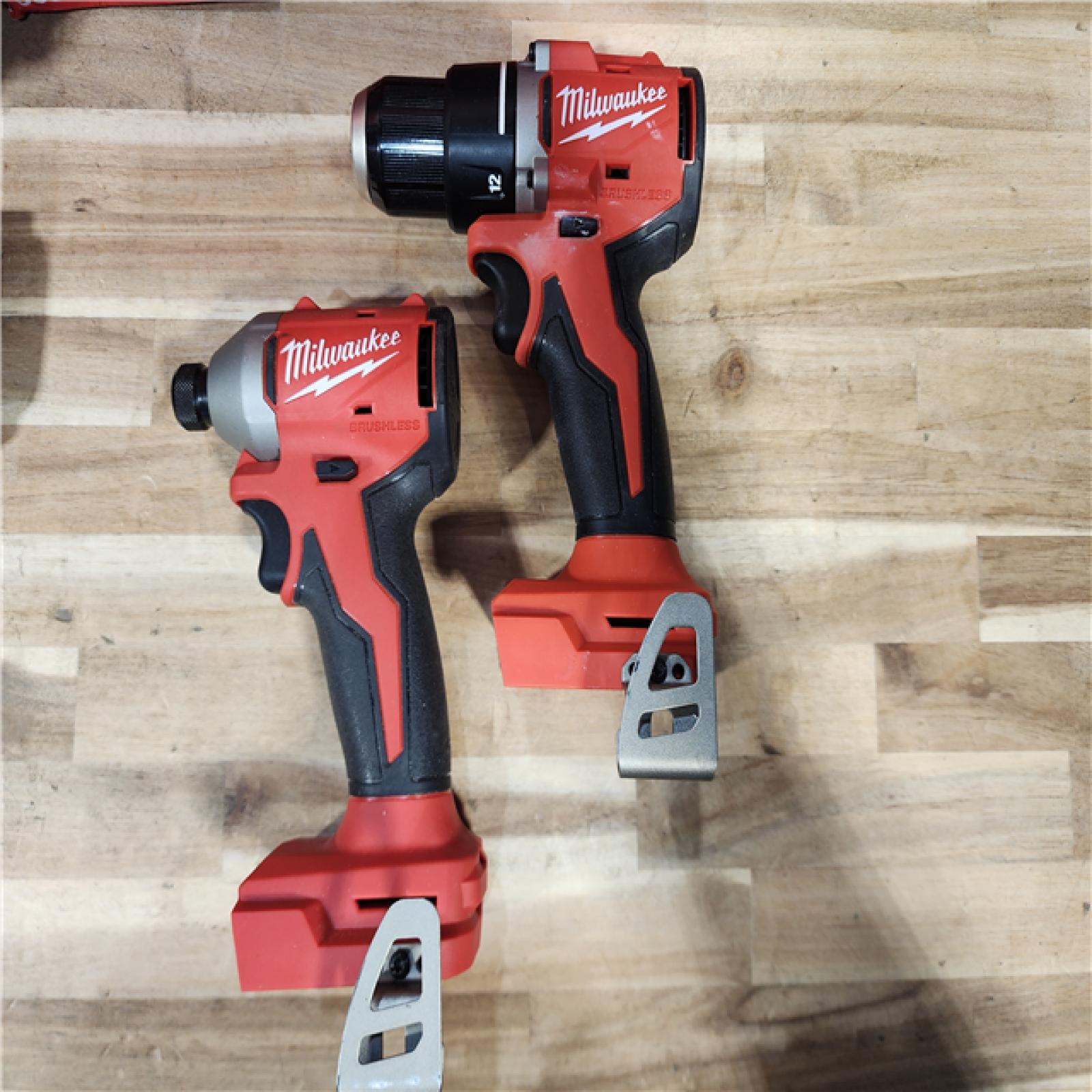 HOUSTON LOCATION - AS-IS Milwaukee 18V Lithium-Ion Brushless Cordless Compact Drill/Impact Combo Kit