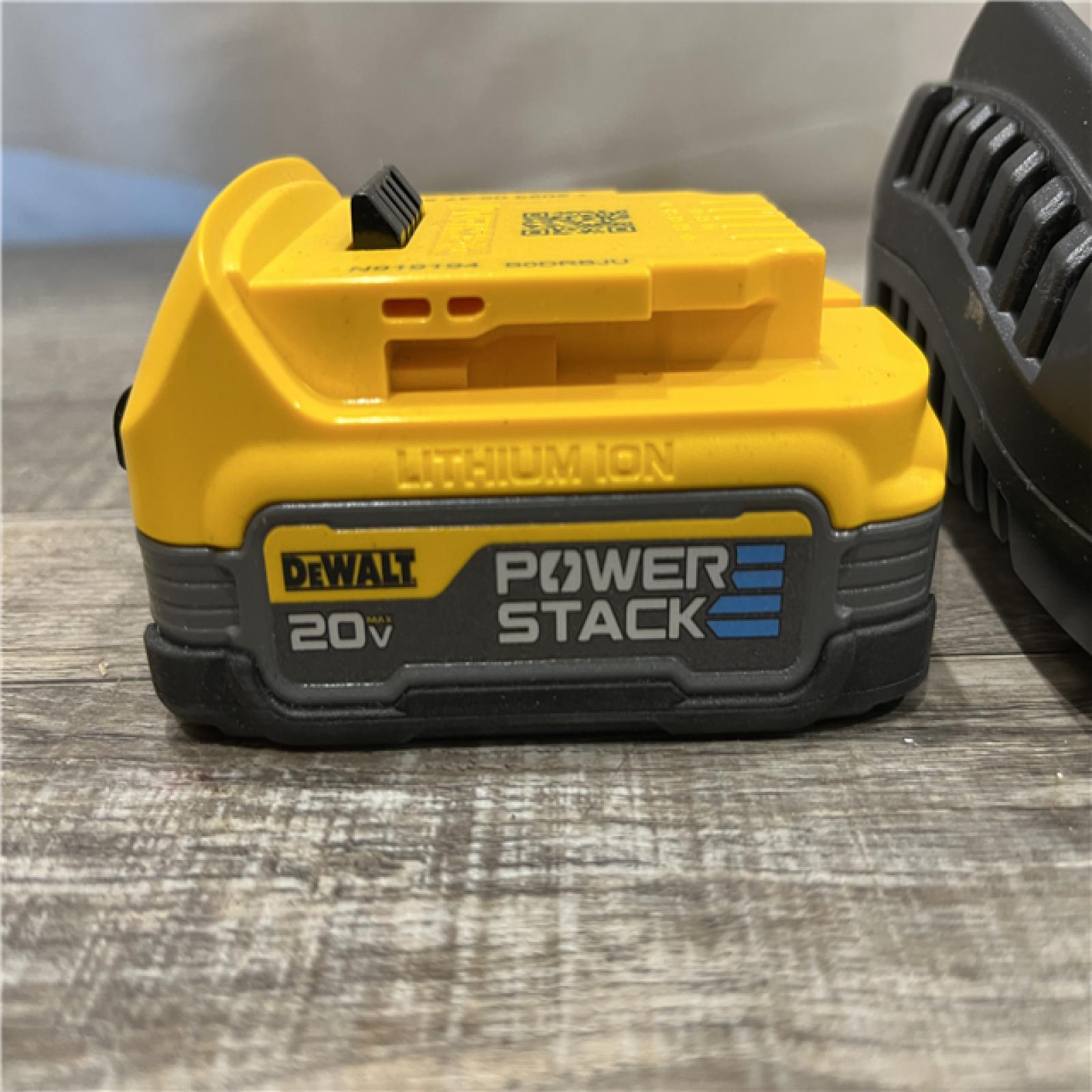 AS-IS DEWALT 20V MAX XR POWERSTACK Lithium-Ion Battery Starter Kit with 1.7Ah Battery and Charger
