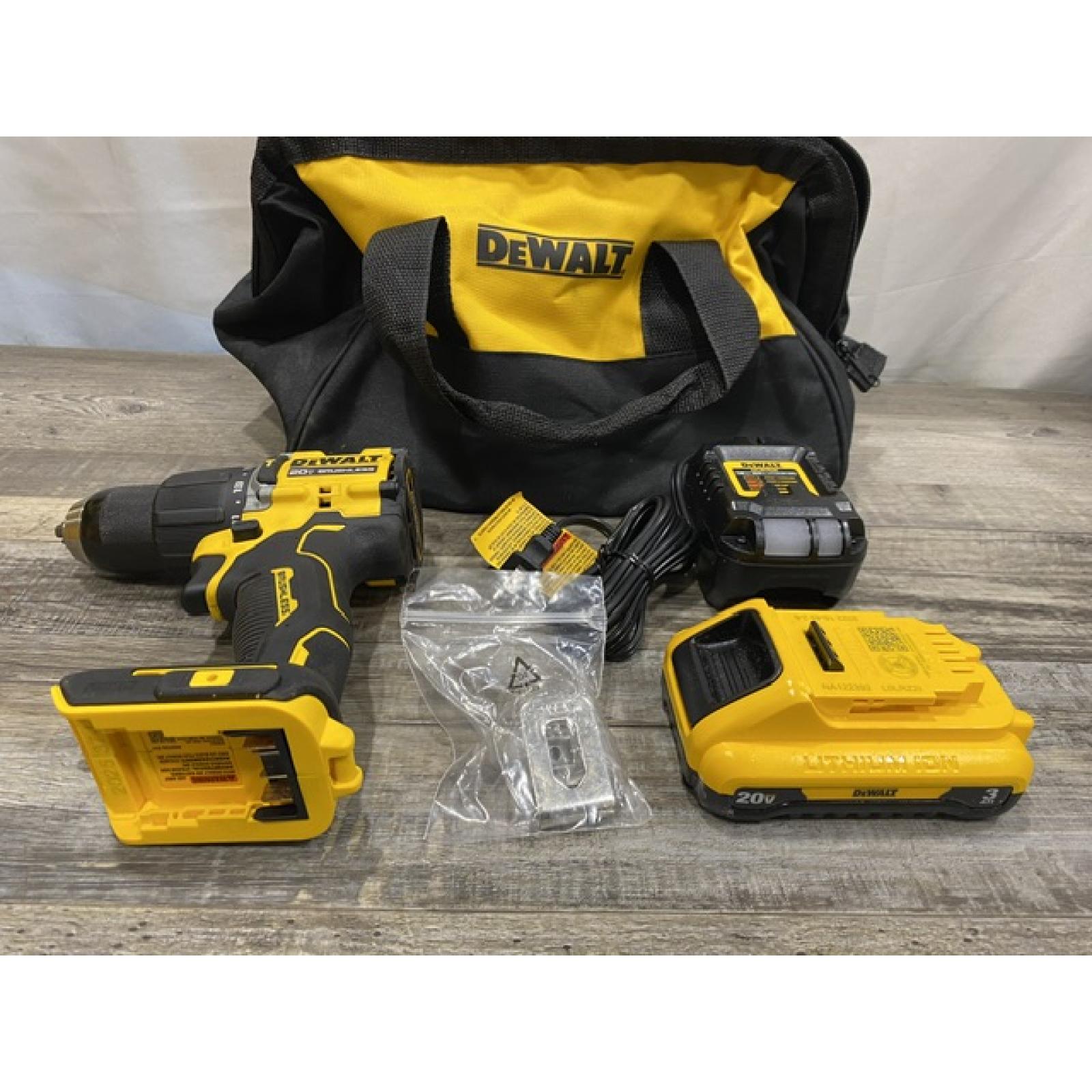 AS-IS DEWALT ATOMIC 20V Cordless 1/2 in. Compact Hammer Drill Kit