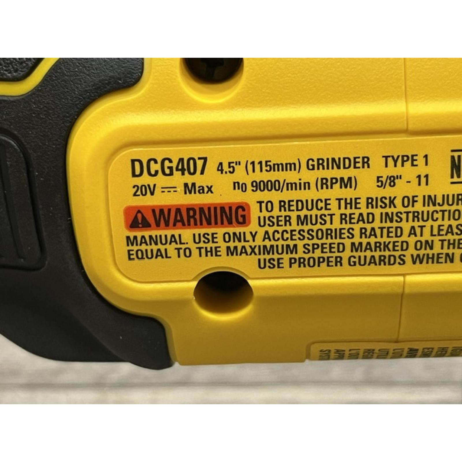 AS-IS DEWALT 20-Volt MAX Cordless Brushless 4-1/2 in. Angle Grinder with Slide Switch (Tool Only)