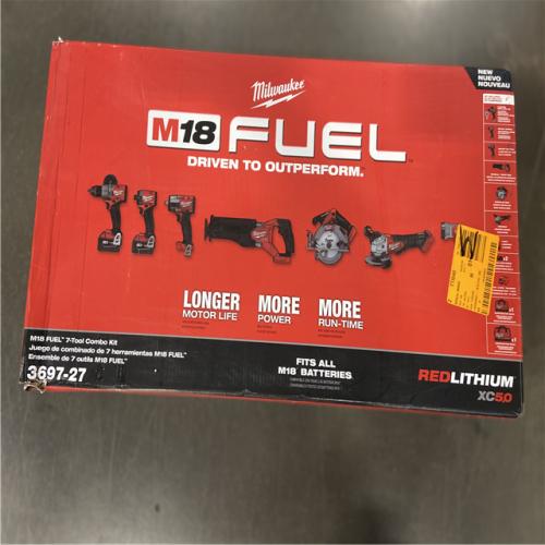 NEW! - Milwaukee M18 FUEL 18V Lithium-Ion Brushless Cordless Combo Kit with Two 5.0 Ah Batteries  1 Charger  2 Tool Bags (7-Tool)
