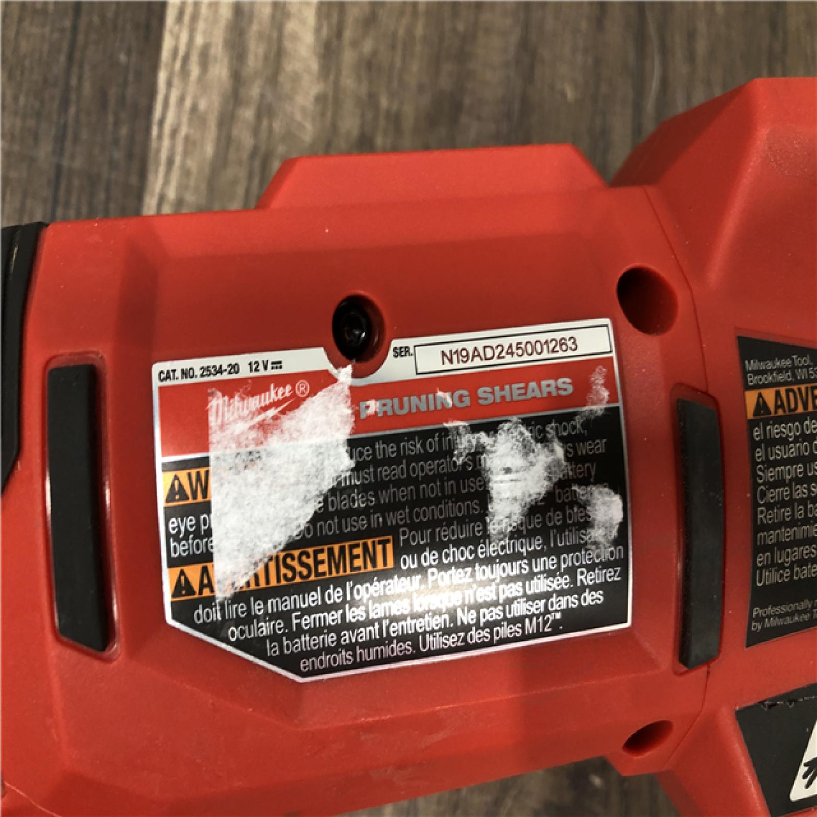 AS-IS Milwaukee 12V Cordless Brushless Pruner Shears (Tool Only)