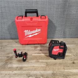 HOUSTON LOCATION - AS-IS Milwaukee-3522-21 Green Beam Laser Cross Line Plumb Point Rechargeable USB Kit