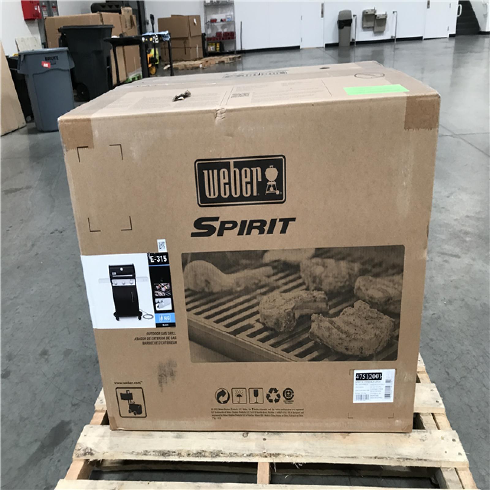 CALIFORNIA AS-IS WEBER SPIRIT BLACK OUTDOOR GAS GRILL E-315