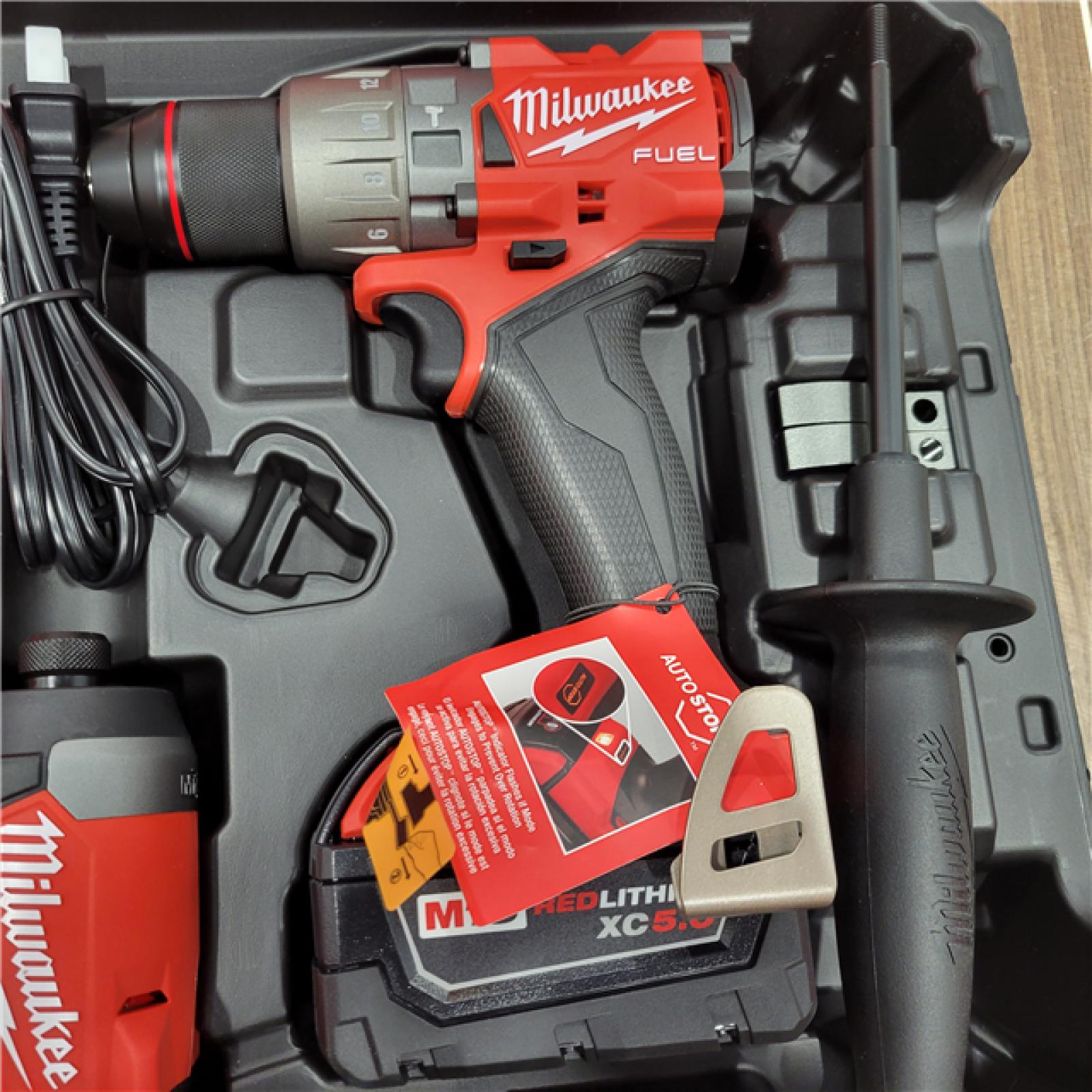 AS-IS Milwaukee M18 FUEL 18V Lithium-Ion Brushless Cordless Hammer Drill and Impact Driver Combo Kit (2-Tool) with 2 Batteries